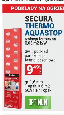 Podkład na ogrzewanie podłogowe Secura Thermo Aquastop Arbiton promocja w Merkury Market