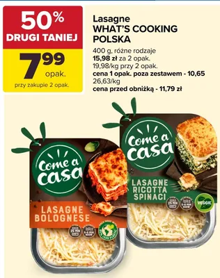 Lasagne Ricotta Spinaci Come a casa promocja w Carrefour