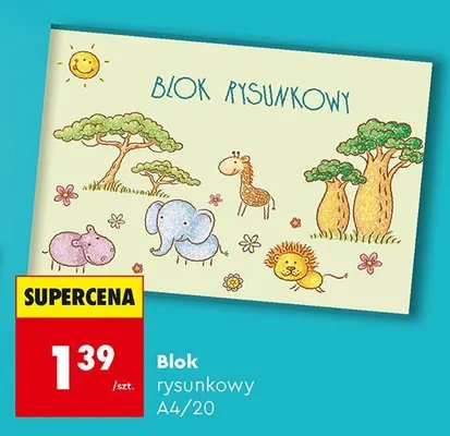 Blok rysunkowy A4/20 promocja w Biedronka