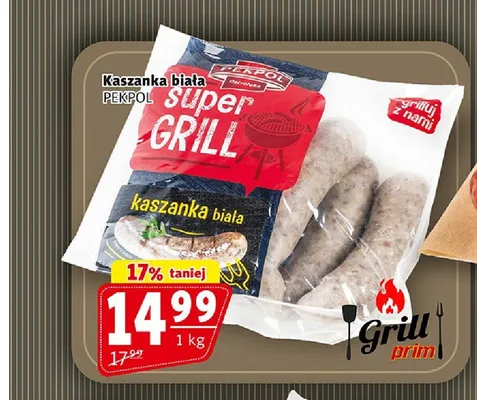 Kaszanka biała Pekpol Super Grill promocja w Prim Market