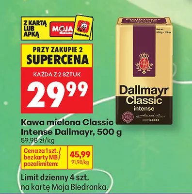 Kawa mielona Classic Intense Dallmayr promocja w Biedronka