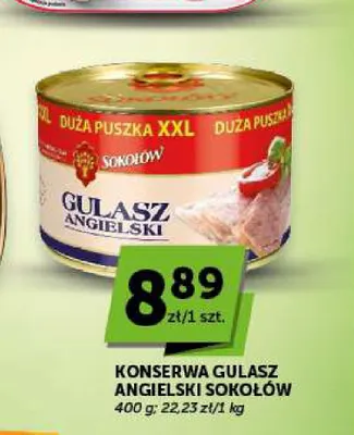 Konserwa gulasz angielski Sokołów promocja w ABC