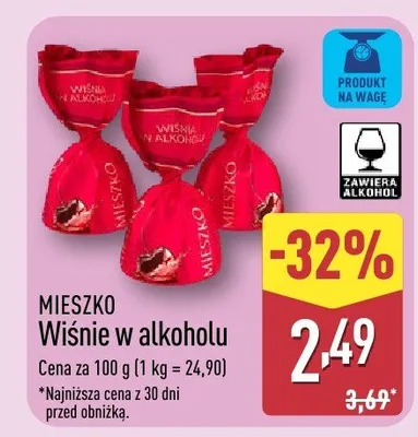 Wiśnie w alkoholu Mieszko promocja w Aldi