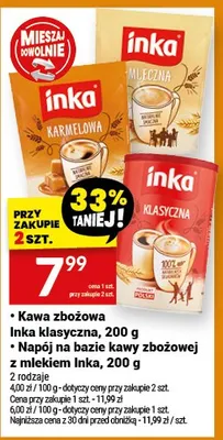 Napój na bazie kawy zbożowej z mlekiem Inka promocja w Twój Market