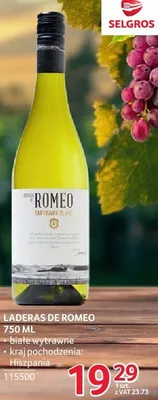 Wino LADERAS DE ROMEO 750 ML promocja w Selgros