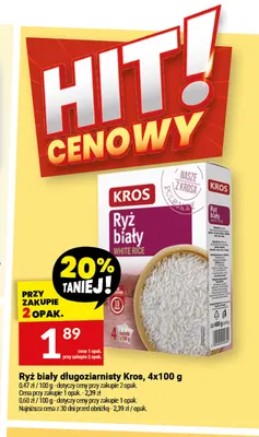 Ryż biały długoziarnisty Kros 4-pak promocja w Twój Market