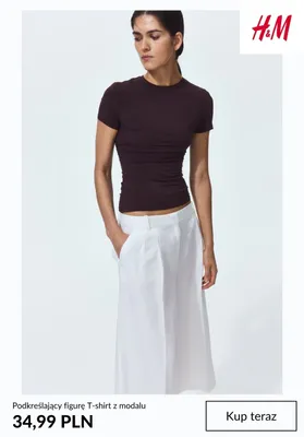 Podkreślający figurę T-shirt z modalu H&M promocja w H&M