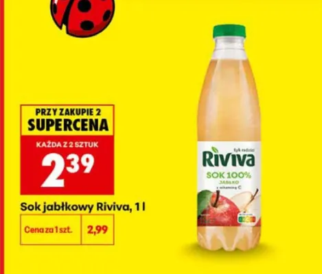 Sok jabłkowy Riviva promocja w Biedronka