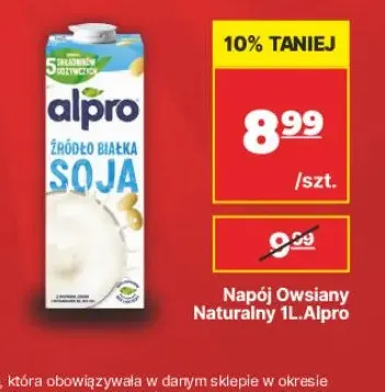 Napój owsiany naturalny Alpro promocja w API Market