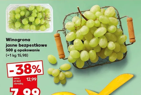 Winogrona jasne bezpestkowe promocja w Kaufland