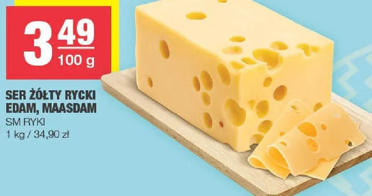 Ser żółty ryki edam, maasdam promocja w SPAR