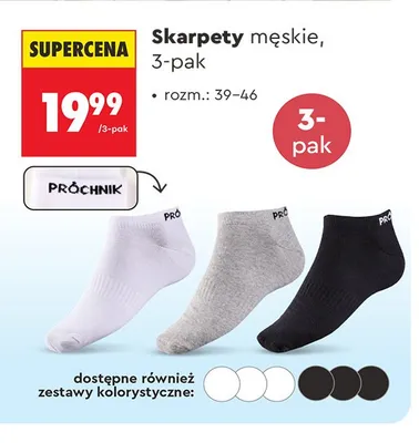 Skarpety męskie Próchnik 3-pak promocja w Biedronka