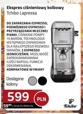 Ekspres ciśnieniowy kolbowy Tchibo Lapressa promocja w kakto.pl