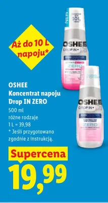 Koncentrat napoju Oshee Drop IN ZERO Vitamin Water promocja w Lidl