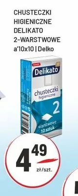 Chusteczki higieniczne Delikato 2-warstwowe 10-pak promocja w Sedal