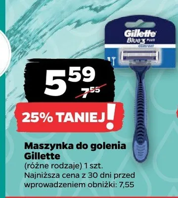 Maszynka do golenia Gillette Blue3 Plus Comfort promocja w Netto
