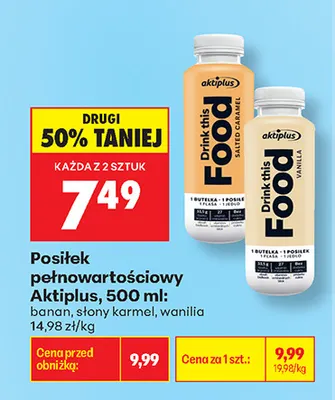 Posiłek pełnowartościowy Aktiplus słony karmel promocja w Biedronka
