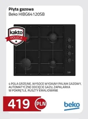 Płyta gazowa Beko HIBG64120SB promocja w kakto.pl