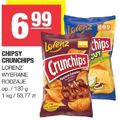 Chipsy Crunchips wybrane rodzaje promocja w SPAR