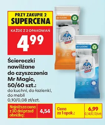 Ściereczki nawilżane do czyszczenia do kuchni Mr Magic promocja w Biedronka