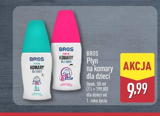 Płyn na komary i kleszcze dla dzieci Bros promocja w Aldi