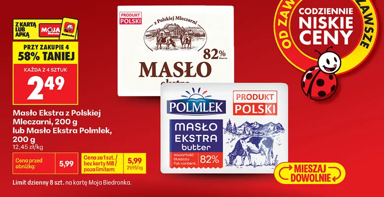 Masło ekstra z Polskiej Mleczarni promocja w Biedronka