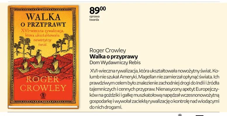 Książka Walka o przyprawy Roger Crowley promocja w Empik
