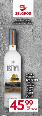 Wódka Ostoya 40% promocja w Selgros
