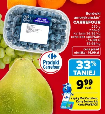 Borówki amerykańskie Carrefour promocja w Carrefour