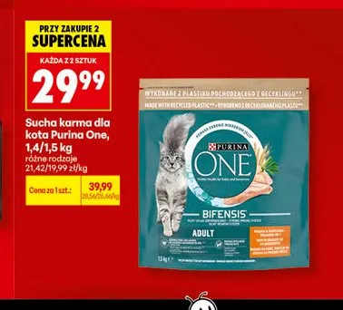 Sucha karma dla kota Purina One Bifensis Adult promocja w Biedronka
