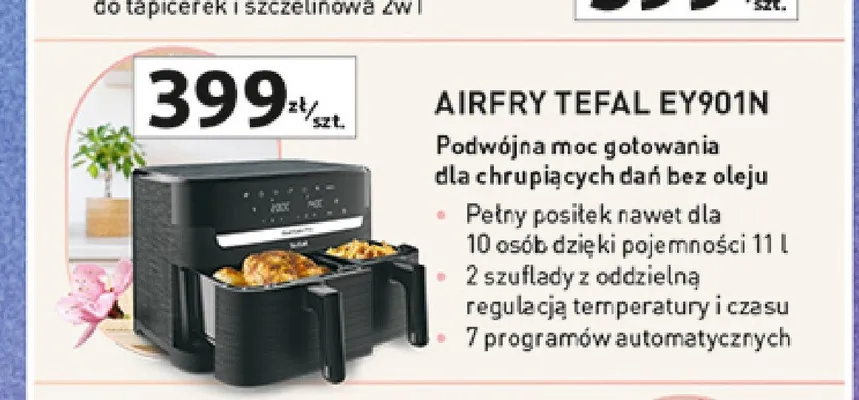 Frytkownica beztłuszczowa Tefal Airfry EY901N promocja w Auchan