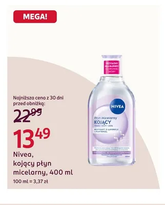 Kojący płyn micelarny Nivea promocja w Rossmann