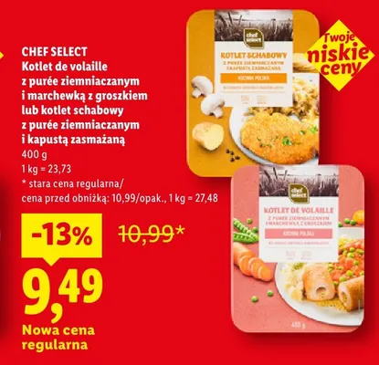 Kotlet schabowy z purée ziemniaczanym i kapustą zasmażaną Chef Select promocja w Lidl