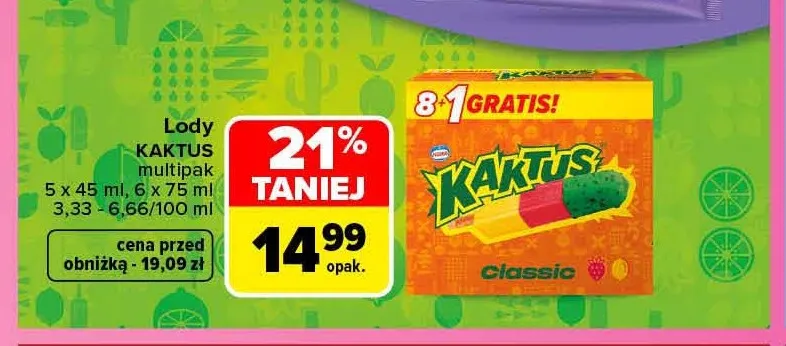Lody Kaktus multipak promocja w Carrefour