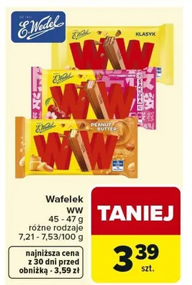 Wafelek E.WEDEL 45-47 g różne rodzaje promocja w Carrefour Market