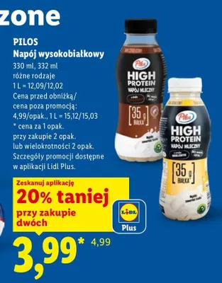 Napój wysokobiałkowy Pilos czekoladowy promocja w Lidl