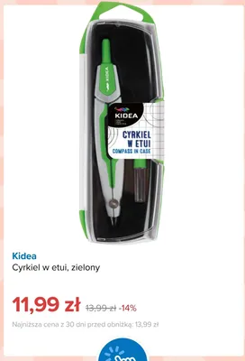 Cyrkiel w etui Kidea zielony promocja w Smyk