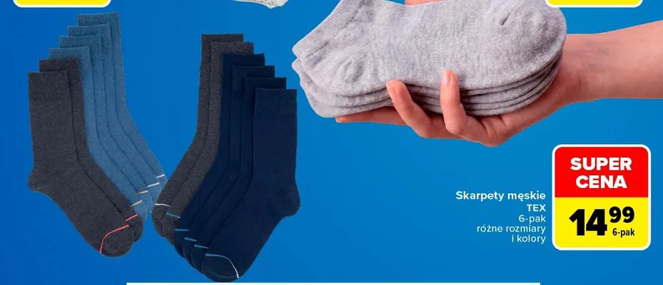 Skarpety męskie TEX 6-pak promocja w Carrefour