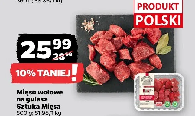 Mięso wołowe na gulasz promocja w Netto