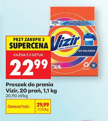 Proszek do prania Vizir 20 prań 1,1kg promocja w Biedronka