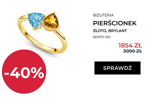 Pierścionek złoty z brylantem Briju promocja w Briju