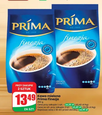 Kawa mielona Prima Finezja promocja w Dino