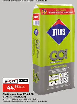 Gładź szpachlowa Atlas GO! Start & Finish promocja w Leroy Merlin