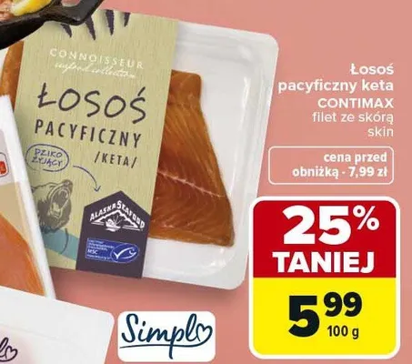 Łosoś pacyficzny keta filet ze skórą promocja w Carrefour