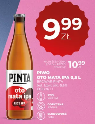 Piwo Pinta Oto Mata IPA promocja w Duży Ben