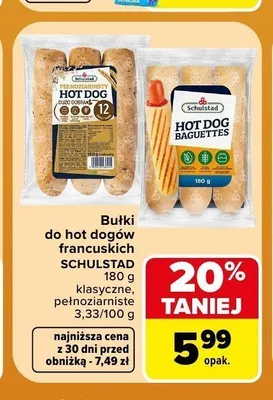 Bułki do hot dogów francuskich klasyczne Schulstad promocja w Carrefour