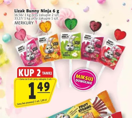 Lizak Bunny Ninja Merkury promocja w Prim Market