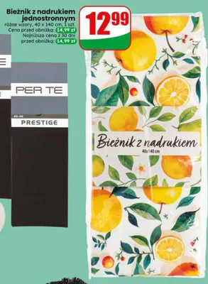 Bieżnik z nadrukiem jednostronnym różne wzory 40x140cm promocja w Dino