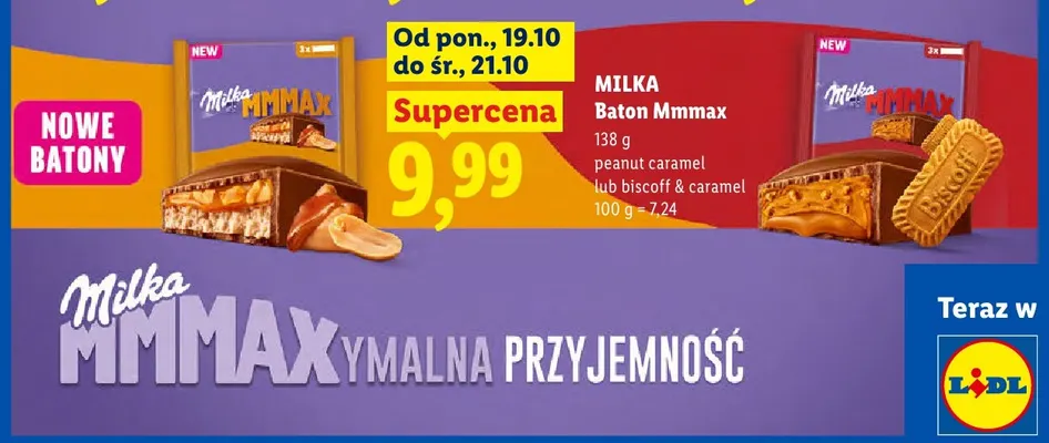 Baton Milka Mmmax biscoff & caramel promocja w Lidl