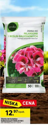 Ziemia do kwiatów balkonowych Geolia 50l promocja w Leroy Merlin